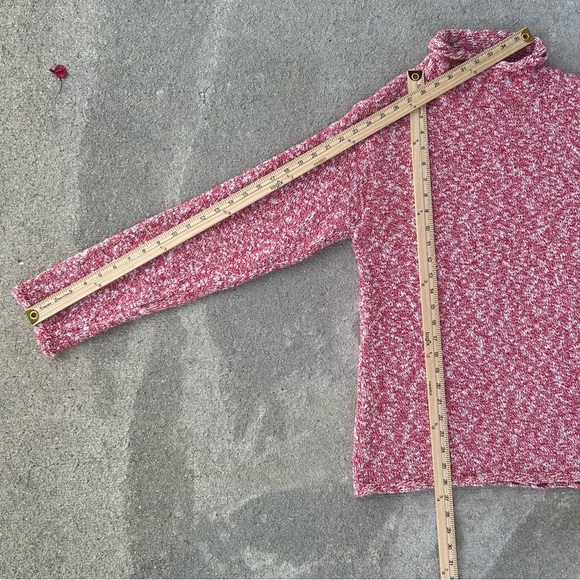Vintage Red Marled Turtleneck Sweater - Picture 7 of 8